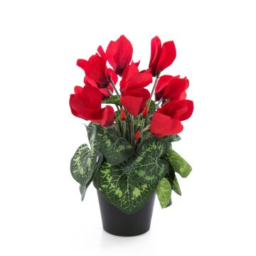 Ciclamino finto HEIDI in vaso decorativo, rosso, 25cm, Ø5-8cm