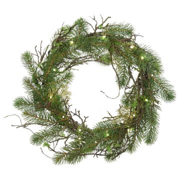 Corona artificiale di abete SILEAS con rami, verde, Ø60cm