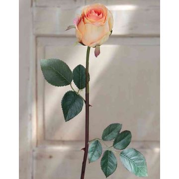 Rosa artificiale SAPINA, giallo-arancione, 60cm, Ø6cm