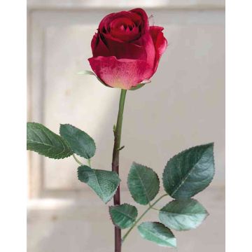 Rosa artificiale SAPINA, rosso-verde, 60cm, Ø6cm