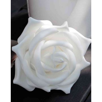 Rosa artificiale REGINE, bianco, 30cm, Ø16cm