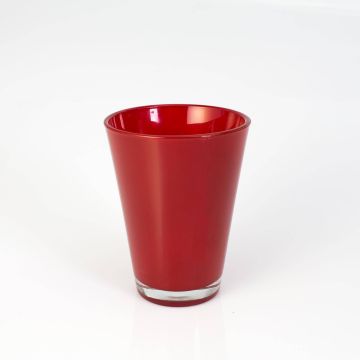 Vaso ANNA EARTH, forma conica, vetro, rosso, 15cm, Ø11cm