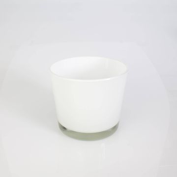 Vaso da piante in vetro ALENA, bianco, 12,5cm, Ø14,5cm