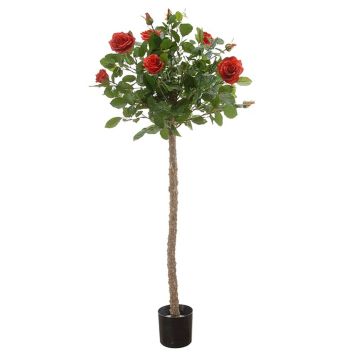Albero finto di rose KAMELIA con fiori, tronco artificiale, rosso, 115cm