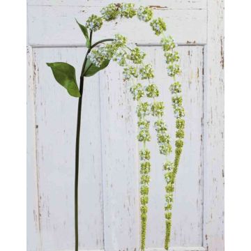 Ramo di amaranto artificiale SENIO con fiori, verde-bianco, 70cm