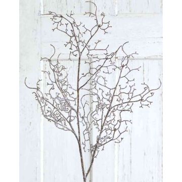 Ramo di nocciolo artificiale YAURELIS, ghiacciato, marrone-bianco, 110 cm