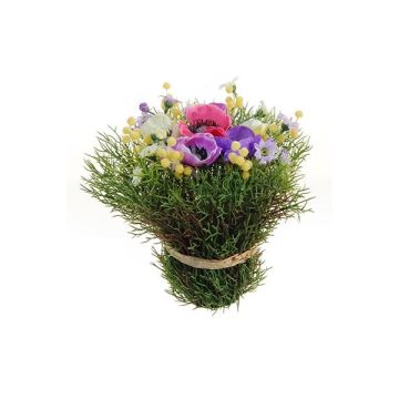 Composizione floreale artificiale di Anemone, margherite IKAIA, multicolore, 19cm, Ø18cm