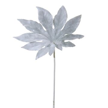 Foglia artificiale di aralia DUSAN, bianco-grigio, 50 cm