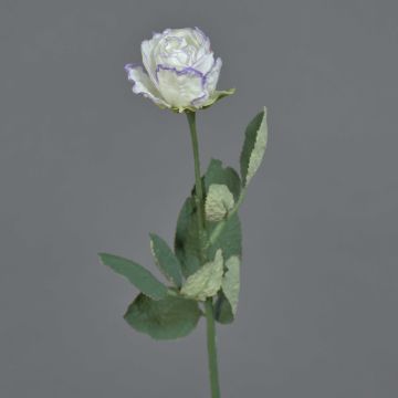Rosa artificiale FREIDA, Eco Collection, bianco-lilla, 60 cm, Ø 4 cm