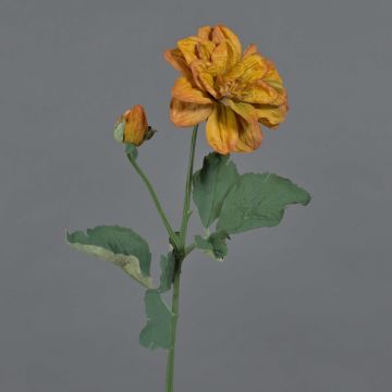 Ramo di fiori artificiali dalia GINGER, Eco Collection, giallo arancione, 60 cm, Ø 10 cm