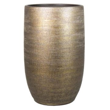 Vaso decorativo AGAPE, ceramica, con venature, oro, 50 cm, Ø 32 cm
