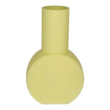 Vaso rotondo ORESTINO in vetro, giallo opaco, 14x7,5x22,5 cm