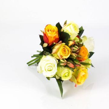 Mazzo di rose finte MOLLY, giallo-arancione, 30cm, Ø20cm