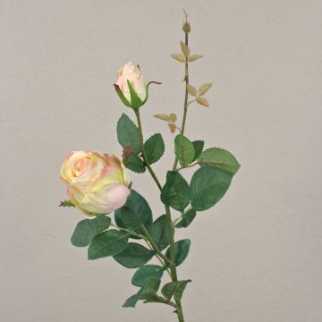 Rosa artificiale CARUSA, rosa-crema, 80cm, Ø8cm