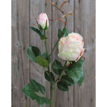 Rosa artificiale CARUSA, rosa-crema, 80cm, Ø8cm