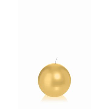 Candela di cera sferica ROSELLA, oro, Ø6cm, 10h - Made in Germany