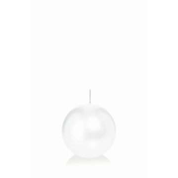 Candela di cera sferica MAEVA, bianca, Ø6cm, 10h - Made in Germany