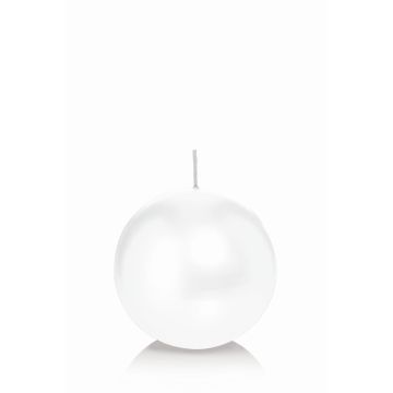 Candela di cera sferica MAEVA, bianca, Ø8cm, 25h - Made in Germany
