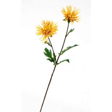 Crisantemo sintetico ESTELLE, giallo-arancione, 70cm, Ø8-10cm