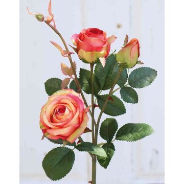 Rosa artificiale DELILAH, rosa-arancione, 55cm, Ø6cm