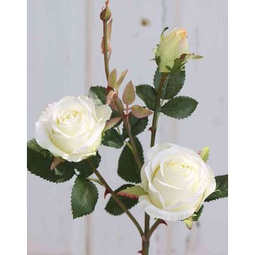 Rosa artificiale DELILAH, crema-bianco, 55cm, Ø6cm