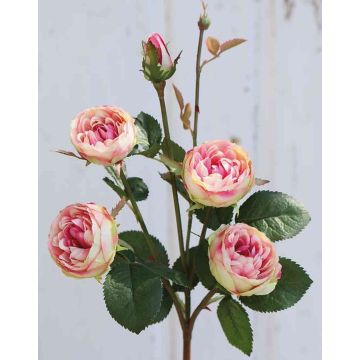 Rosa artificiale SABSE, rosa-crema, 55cm, Ø4-5cm