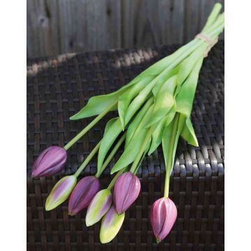 Bouquet di tulipani artificiali LONA, viola-verde, 45cm, Ø20cm