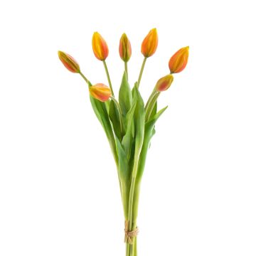 Mazzo di tulipani tessile LONA, arancione scuro-verde, 45cm, Ø20cm