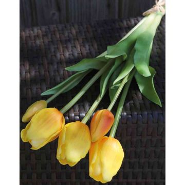 Mazzo di tulipani artificiali LONA, arancione chiaro-verde, 45cm, Ø15cm