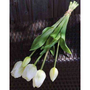 Mazzo di tulipani artificiali LONA, bianco-verde, 45cm, Ø15cm