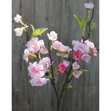 Ramo di fiore di ciliegio artificiale SOEY con fiori, bianco-rosa, 45cm
