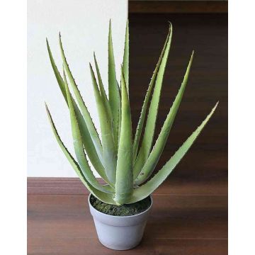 Aloe sintetico NAMIKA, in vaso decorativo, verde, 60cm, Ø30cm