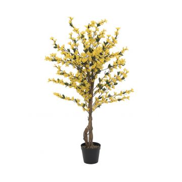 Forsythia sintetica MISAKI tronchi veri, con fiori, giallo, 120cm