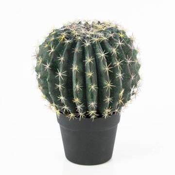 Cactus finto ELVIO, vaso decorativo, verde-giallo, 35cm, Ø25cm