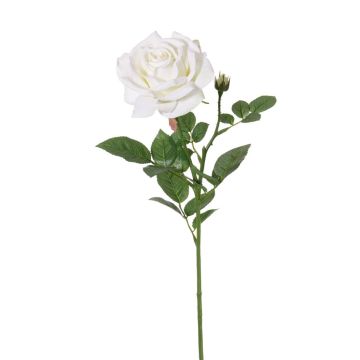 Rosa finta JANINE, bianco, 70cm, Ø12cm