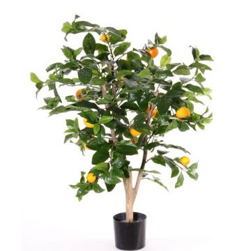 Arancio sintetico TERUKI, tronco naturale, con frutti, verde, 85cm