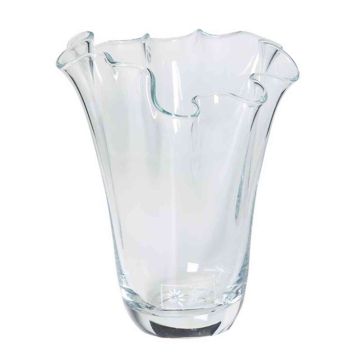 Vaso con bordo ondulato JODY OCEAN in vetro, trasparente, 25cm, Ø16cm