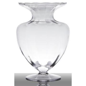 Vaso anfora in vetro KENDRA con supporto, trasparente, 33cm, Ø23,5cm