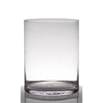 Vaso per candele con bolle SANUA, cilindro, trasparente, 25cm, Ø19cm