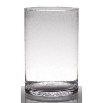 Vaso di vetro con bolle SANUA, cilindro, trasparente, 30cm, Ø19cm