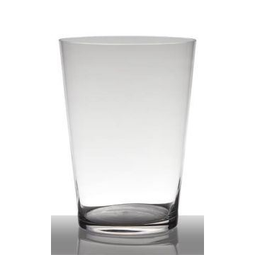 Vaso ANNA EARTH, forma conica, vetro, trasparente, 40cm, Ø25cm