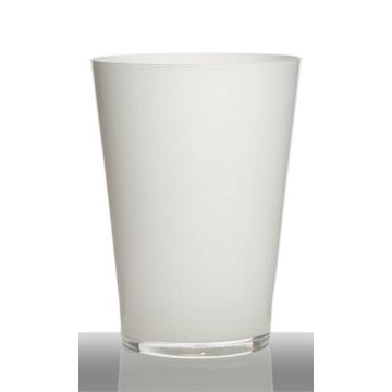 Vaso ANNA EARTH, forma conica, vetro, bianco, 30cm, Ø22cm