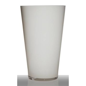 Vaso ANNA EARTH, forma conica, vetro, bianco, 40cm, Ø25cm