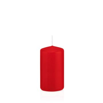Candela per lanterna MAEVA, a colonna, rossa, 12cm, Ø6cm, 40h - Made in Germany