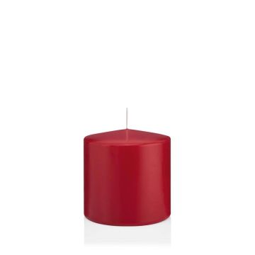 Candela per lanterna MAEVA, a colonna, rosso scuro, 10cm, Ø10cm, 79h - Made in Germany