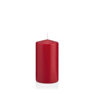 Candela per lanterna MAEVA, a colonna, rosso scuro, 13cm, Ø7cm, 52h - Made in Germany