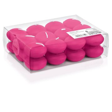 Set di 24 candele galleggianti ORNELLA, rosa, Ø4,5cm, 4h