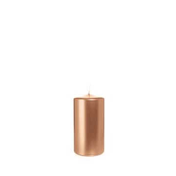 Candela a colonna festiva ROSELLA, rosa oro, 15cm, Ø8cm, 69h - Made in Germany