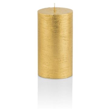 Candela festiva MATHILDA, oro, 13 cm, Ø 6,8 cm, 60 h - Made in Germany