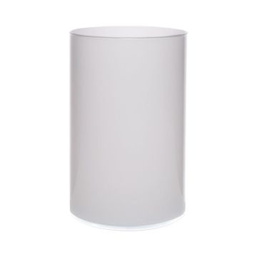 Vaso di vetro a cilindro SANYA EARTH, bianco, 21 cm, Ø14 cm